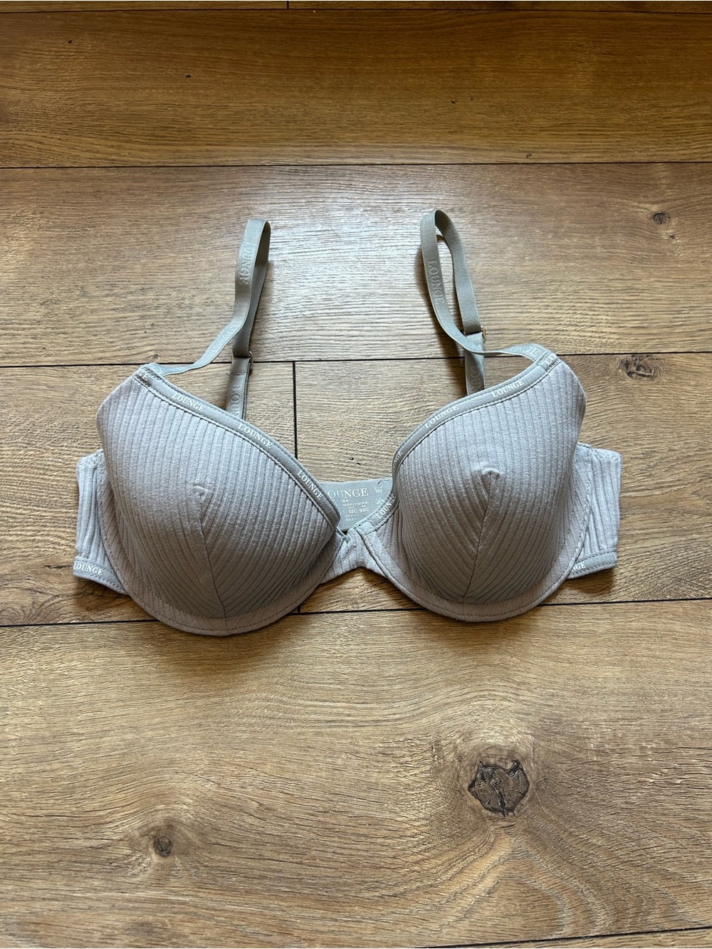 Lounge Underwear Light Gray Ribbed T-Shirt Bra